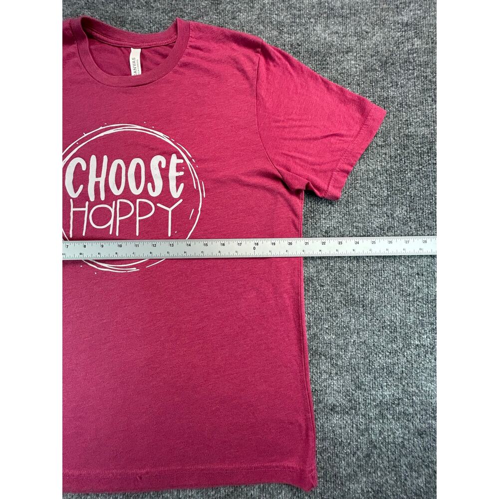 Choose Happy Graphic T-Shirt Women's L Pink Inspirational Bella Short Sleeve Tee - Picture 6 of 6